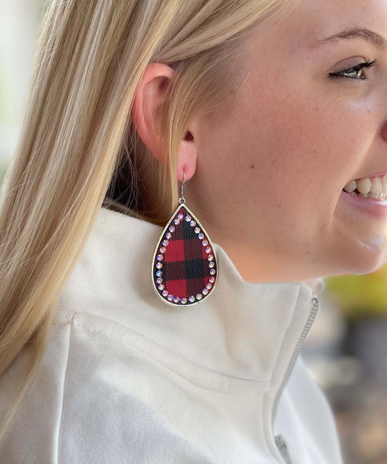 Red & Black Buffalo Plaid Tassel Fringe Earrings, Match With Your Buffalo  Tops and Tunics - Etsy